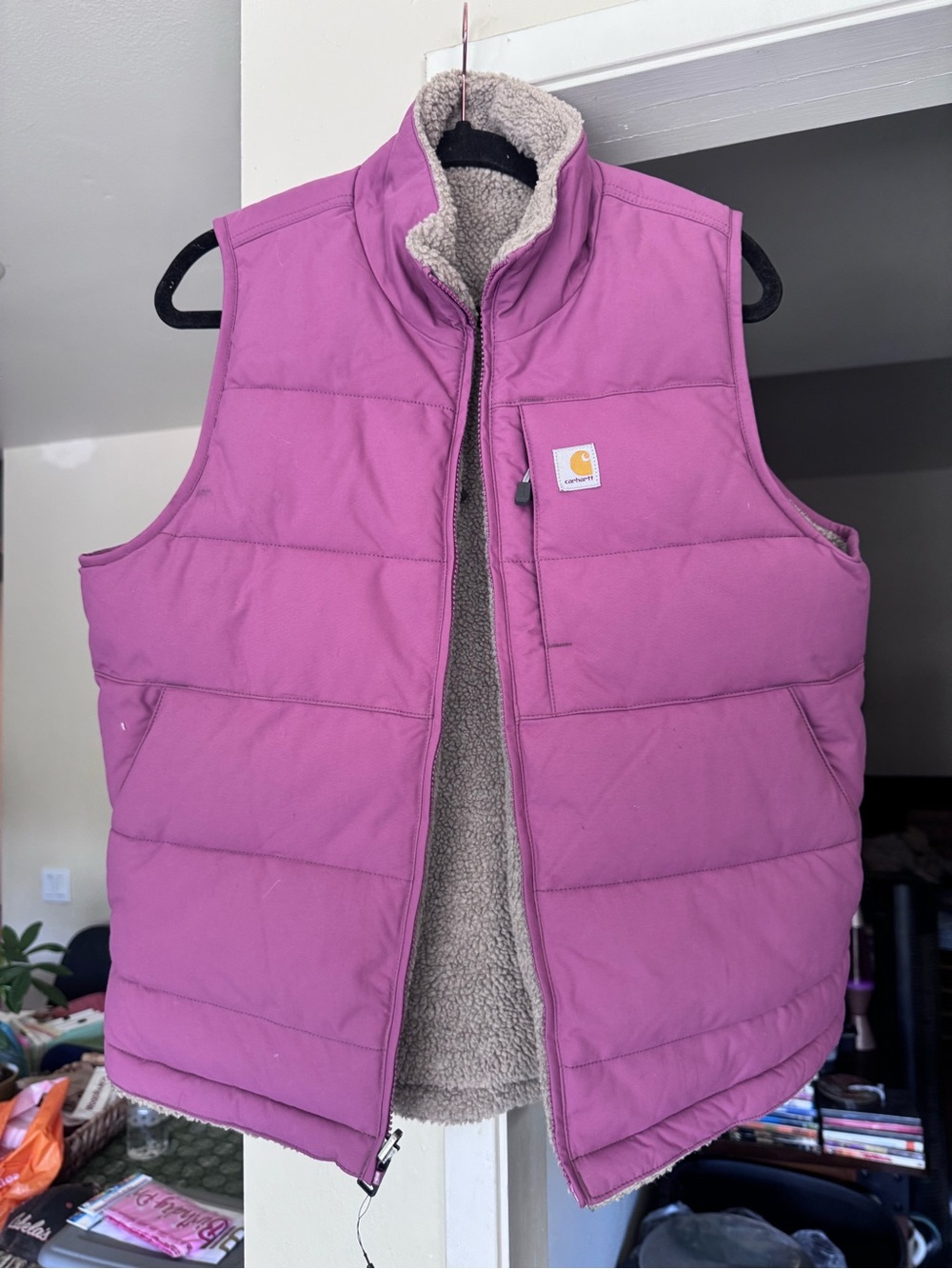 Carhartt Magenta Quilted Sherpa-Lined Vest